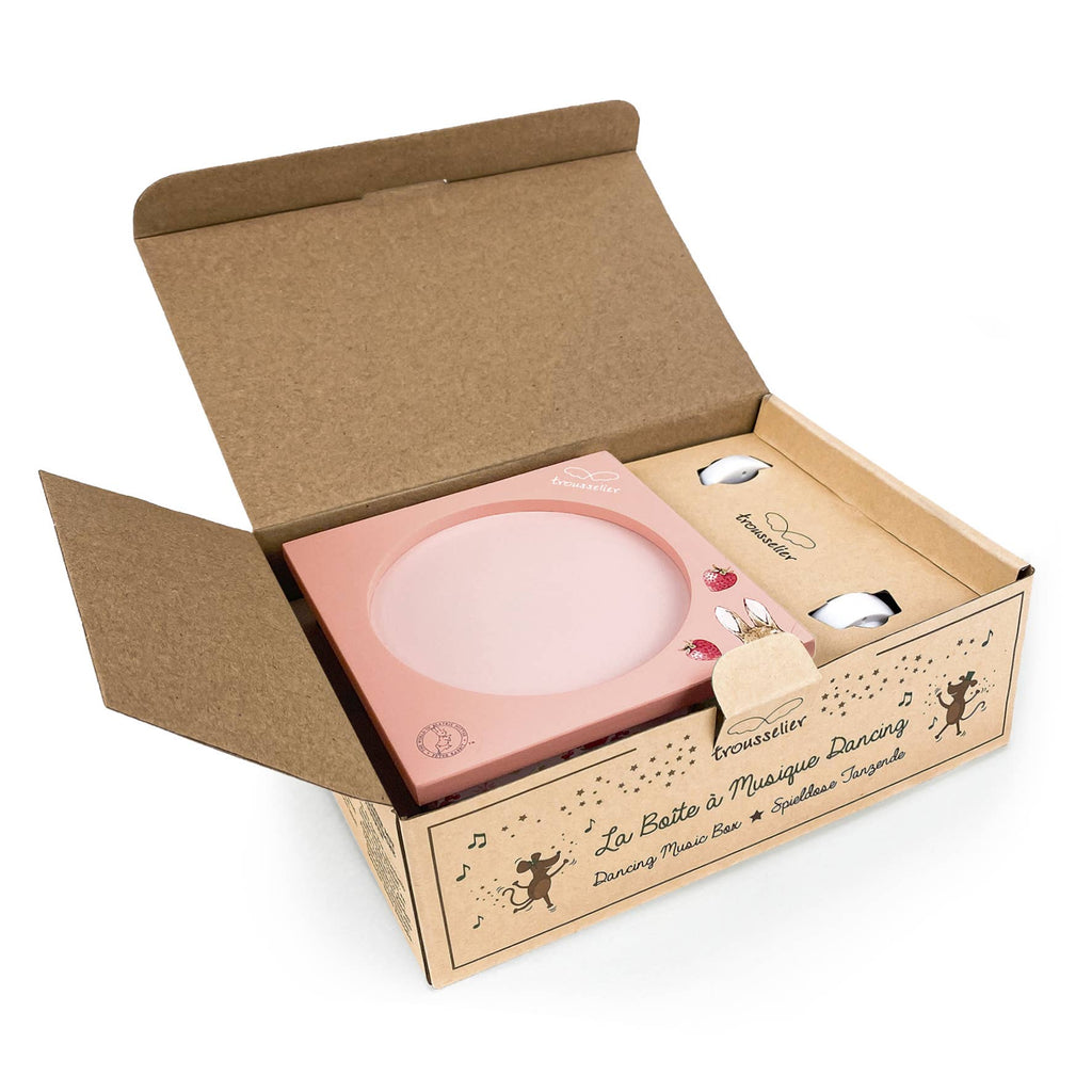 Musical box with dancing Peter Rabbit - Strawberry, Pink | Trousselier