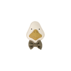 Decorative goose clothing clip - Cream leather | Donsje