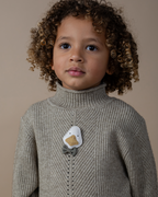 Decorative goose clothing clip - Cream leather | Donsje