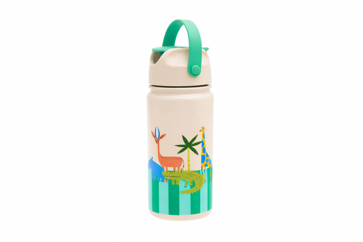 Insulated stainless steel water bottle Green - Croc Rock | The Cotton Cloud