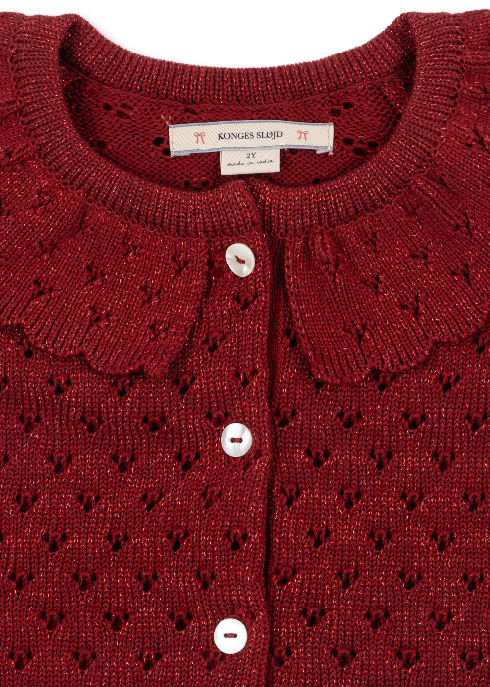 Knitted cardigan - Holiday, Red (Red Dahlia) | Konges Sløjd