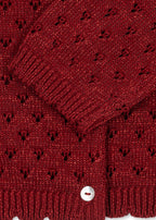 Knitted cardigan - Holiday, Red (Red Dahlia) | Konges Sløjd