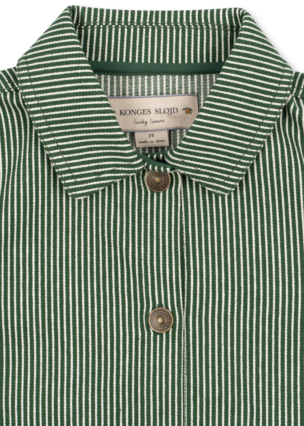 Skjortejakke - Luc, Grønnstripet (Milk Verte Stripe) | Konges Sløjd